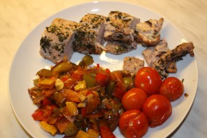 Roasted Pork Fillet with mixed veg